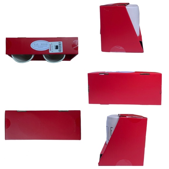 Rae Dunn BIG LITTLE Mugs Box Set White Black Letters Dimples 2017 OG NIB NWT - Picture 3 of 17